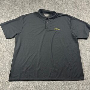 Klim Polo Shirt Mens 2XL Black Short Sleeve Performance Polyester Activewear
